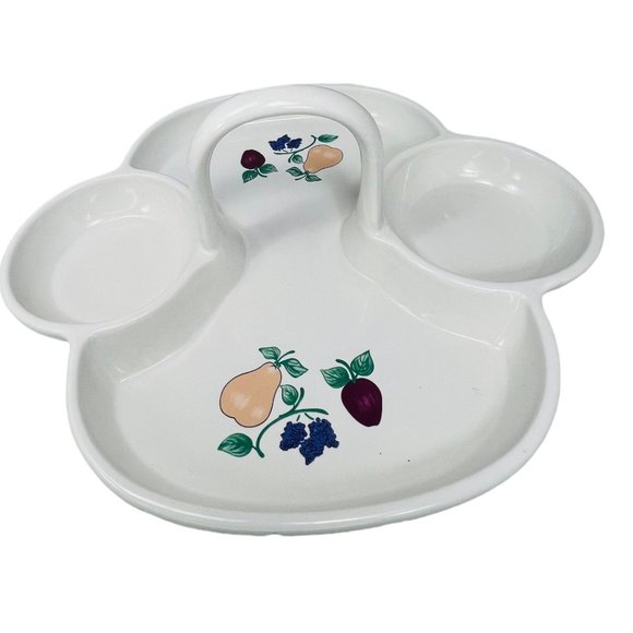 Orchard Medley by Princess House Ceramic Serving Tray Vintage Circa 1980s - Picture 2 of 9